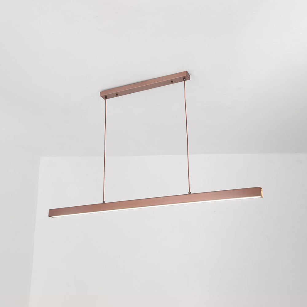 Novare | Modern Linear Metal LED Pendant Light in Black and Brown