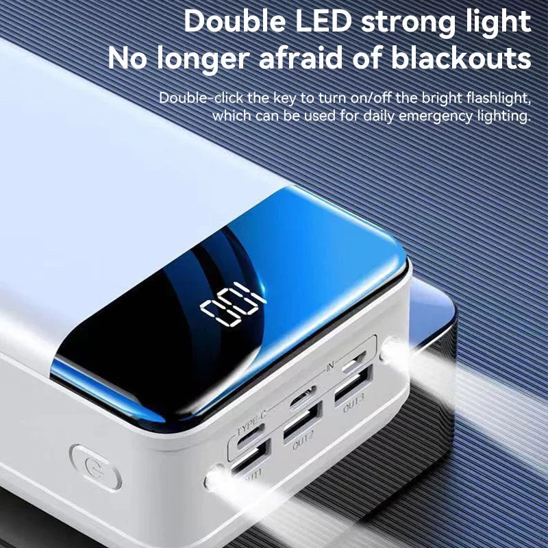 50000mAh nødlader — LED-display, rask USB-lading av flere enheter