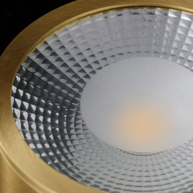 מנורת תקרה שקועה ועגולה עם LED, פרופיל נמוך במיוחד, 5 in, גימור נחושת