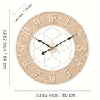 Vintage Iron & Wood Wall Statement Clock - Euroselle