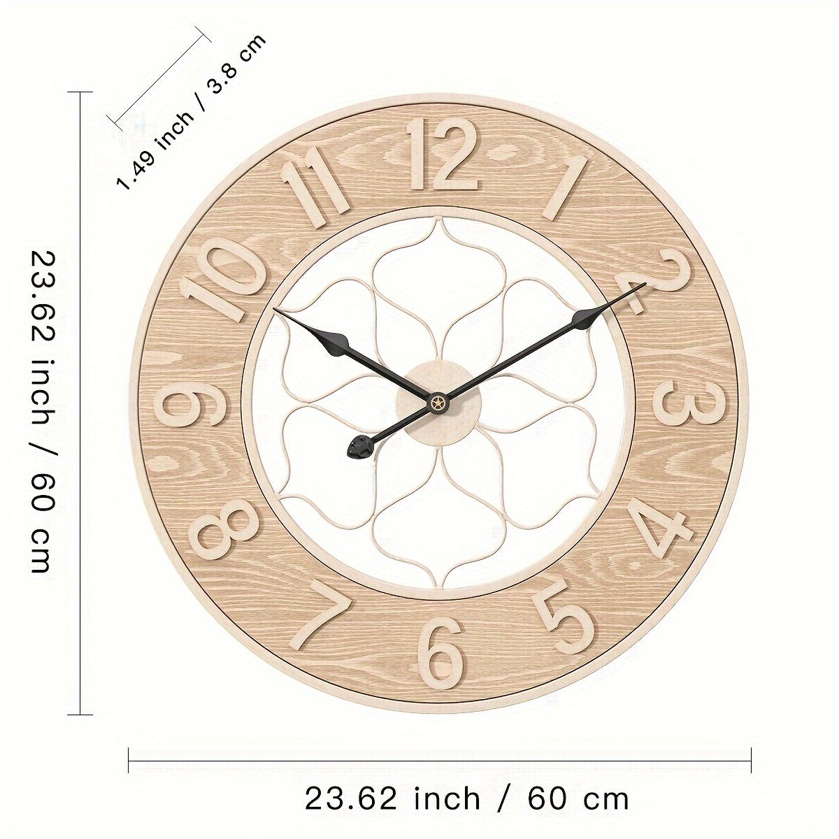Vintage Iron & Wood Wall Statement Clock - Euroselle