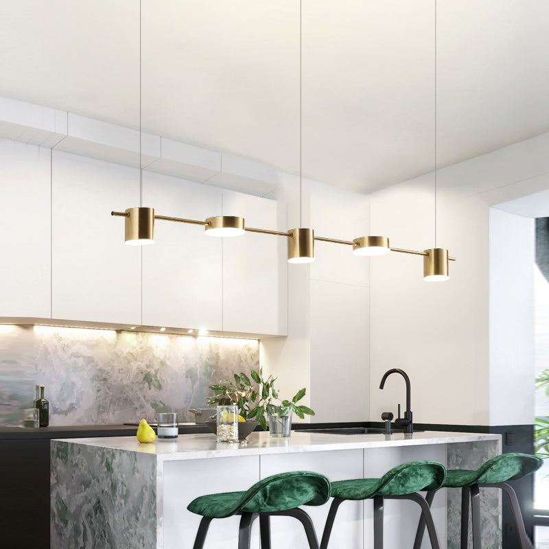 Astra Drum Aluminum Pendant Lamp 3 or 5 Light Black Gold Ceiling Light Warm White