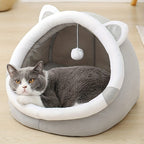 Soft Cozy Cat Cave Bed Cute Plush Hideout for Cats - Euroselle