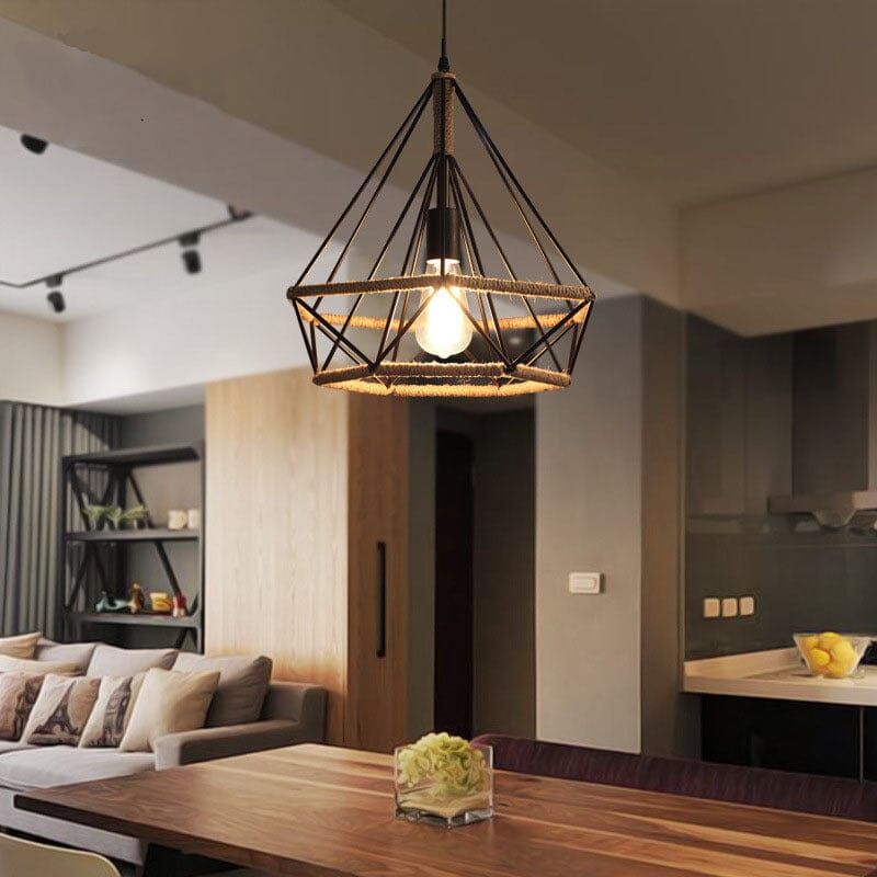 Rustikale Schnur-Lampe