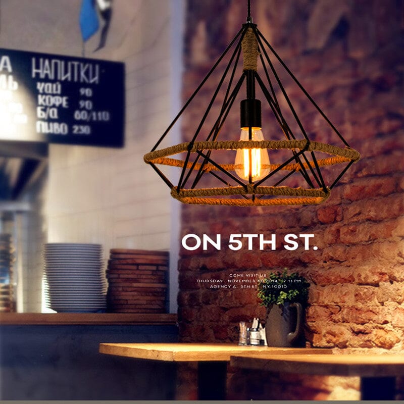 Rustikale Schnur-Lampe