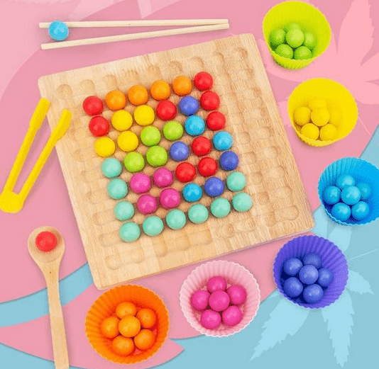 NovaBead Montessori Bead Kit for Kids — 80 Piece Fine Motor Development Set