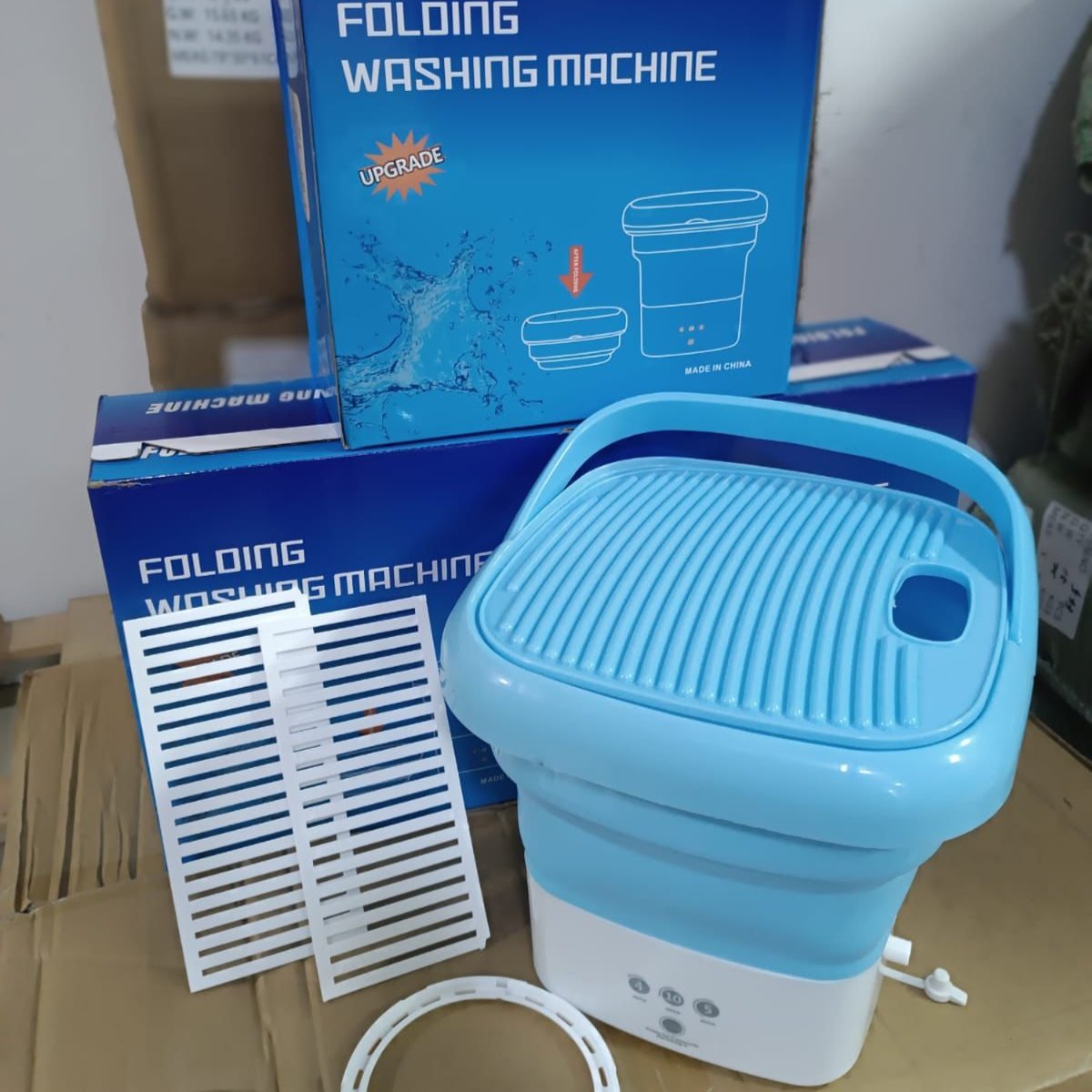 Přenosná mini pračka 0.8 gal se skládacím vědrem na praní na cesty, kempování a kolej – 3 režimy cyklu plus odstřeďování – lehká, 3.3 lb | Thomler