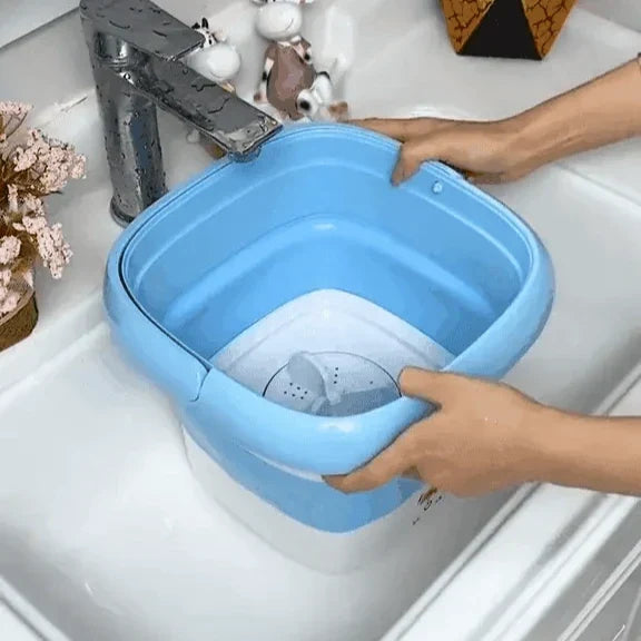 Přenosná mini pračka 0.8 gal se skládacím vědrem na praní na cesty, kempování a kolej – 3 režimy cyklu plus odstřeďování – lehká, 3.3 lb | Thomler