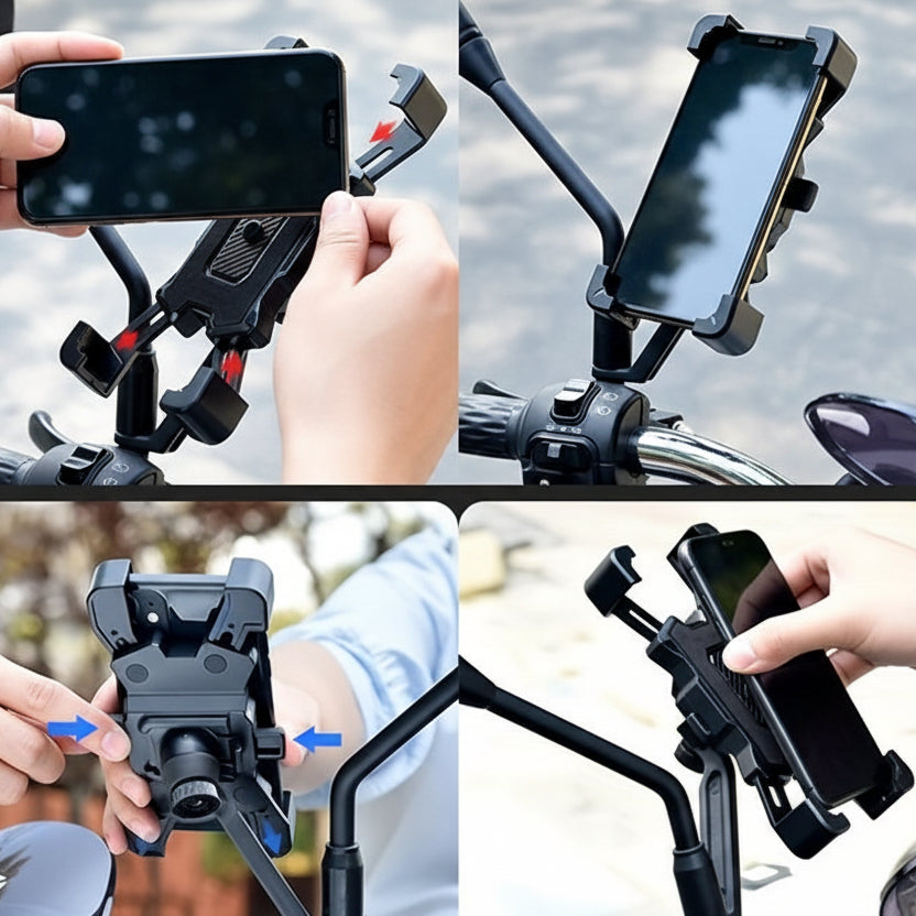 Shockproof Phone Holder for Bikes & Motorcycles, Secure GPS Navigation Mount - Euroselle