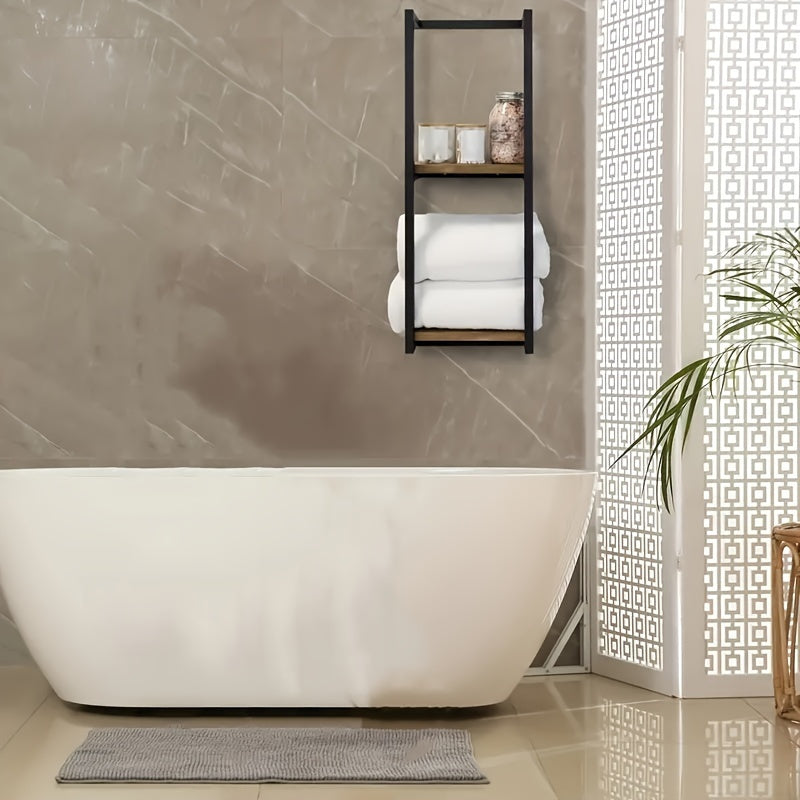 Toallero de pared de acero inoxidable — soporte de 2 niveles