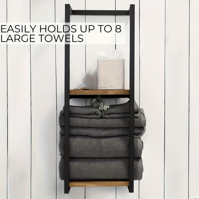Toallero de pared de acero inoxidable — soporte de 2 niveles
