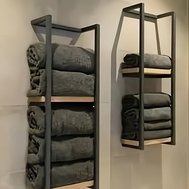 Toallero de pared de acero inoxidable — soporte de 2 niveles