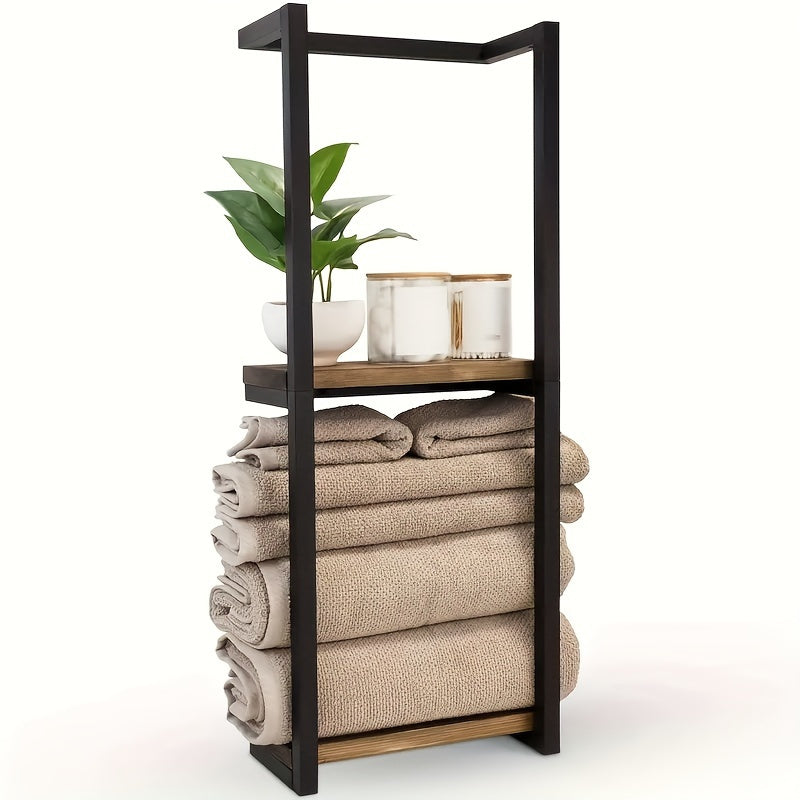 Toallero de pared de acero inoxidable — soporte de 2 niveles
