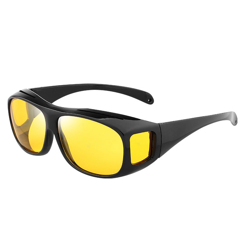 Amber Fit-Over Driving Glasses — Glare Reduction, Prescription Fit