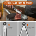 Stainless Steel Kitchen Tongs with Silicone Grip & Locking Feature - Euroselle