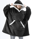 CozyNest fleecefodrad hoodie-filt — bärbar design med fastsydd huva