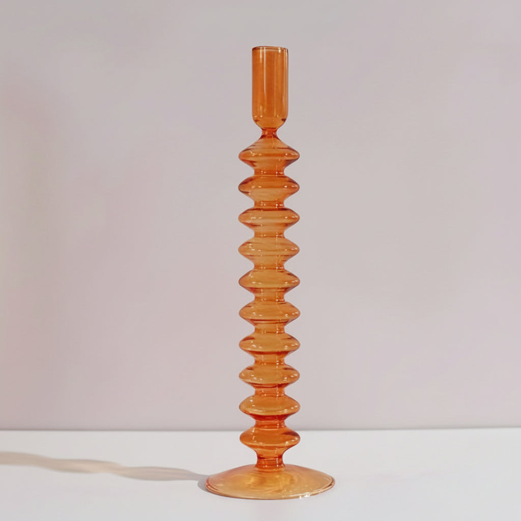 Minimalist Glass Candle Holder Vase Decorative Art Piece - Euroselle