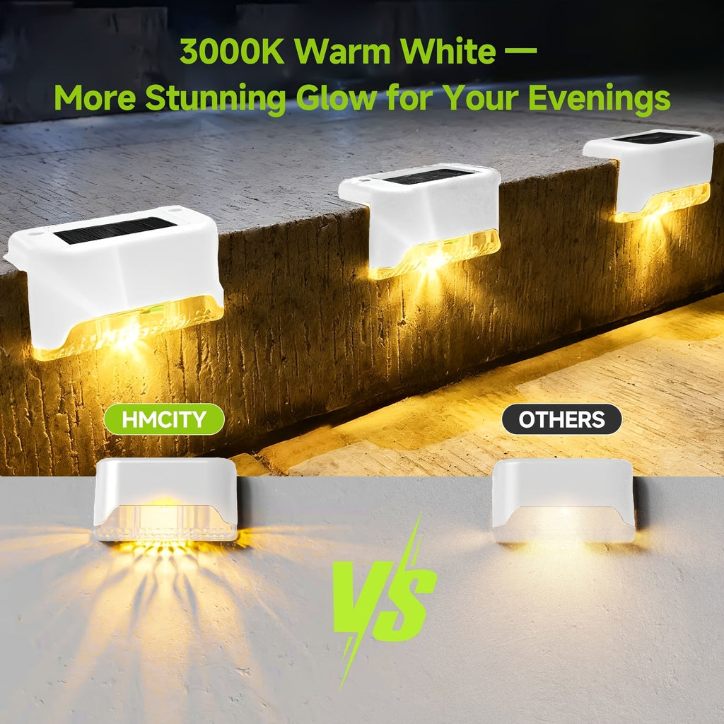 8pcs Solar Fence & Path Lights Waterproof Garden LEDs - Euroselle