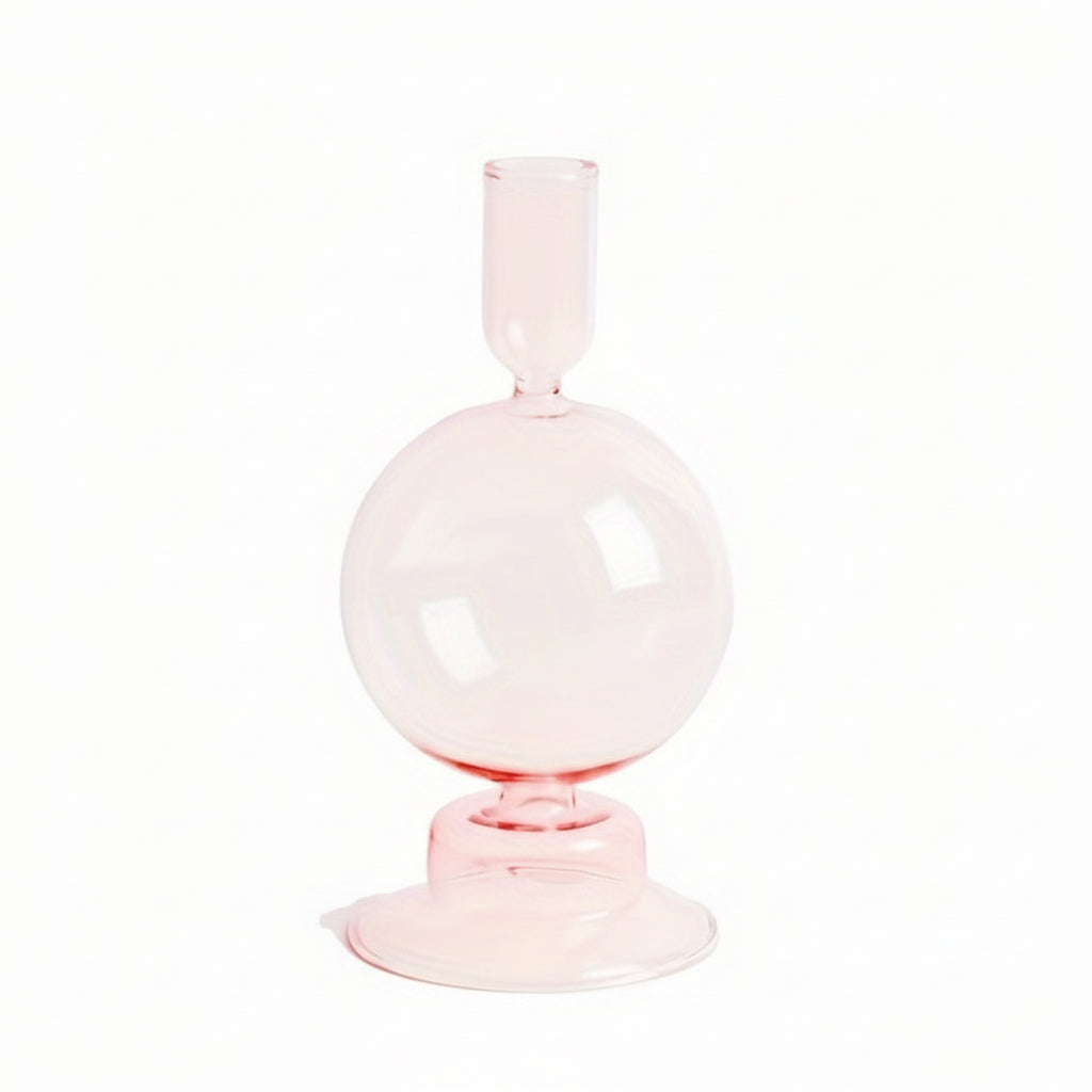 Minimalist Glass Candle Holder Vase Decorative Art Piece - Euroselle