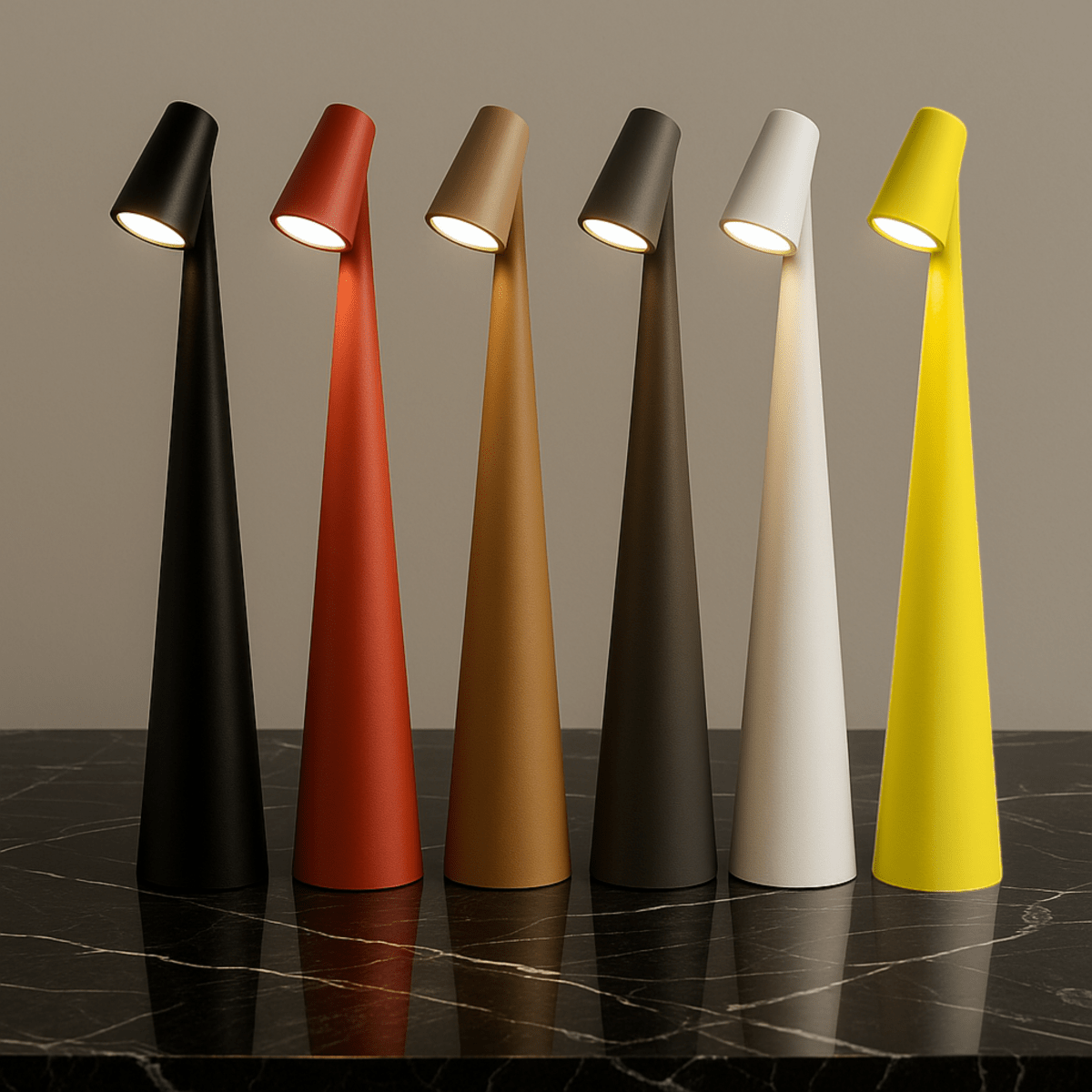 Stylish Rechargeable Metal Table Lamp — Cord-Free LED Warm Light
