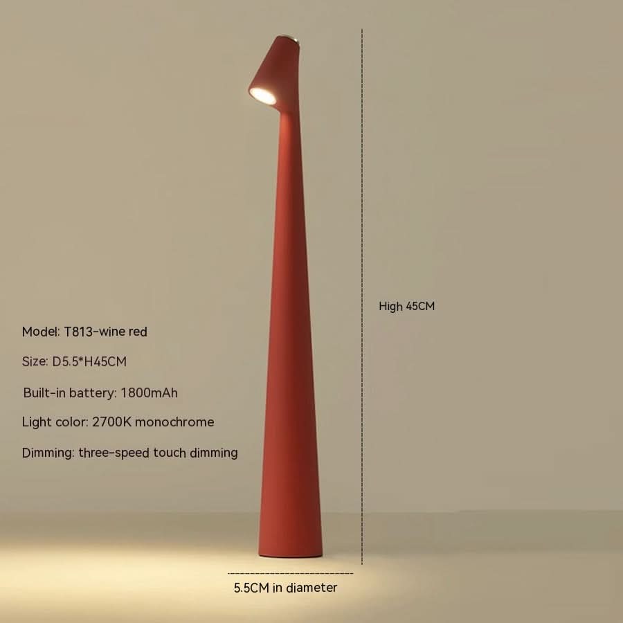 Lámpara de mesa metálica recargable y elegante — Luz LED cálida sin cables