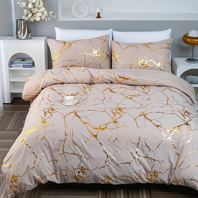 Classic Golden Foil Texture Bedding Set - Euroselle