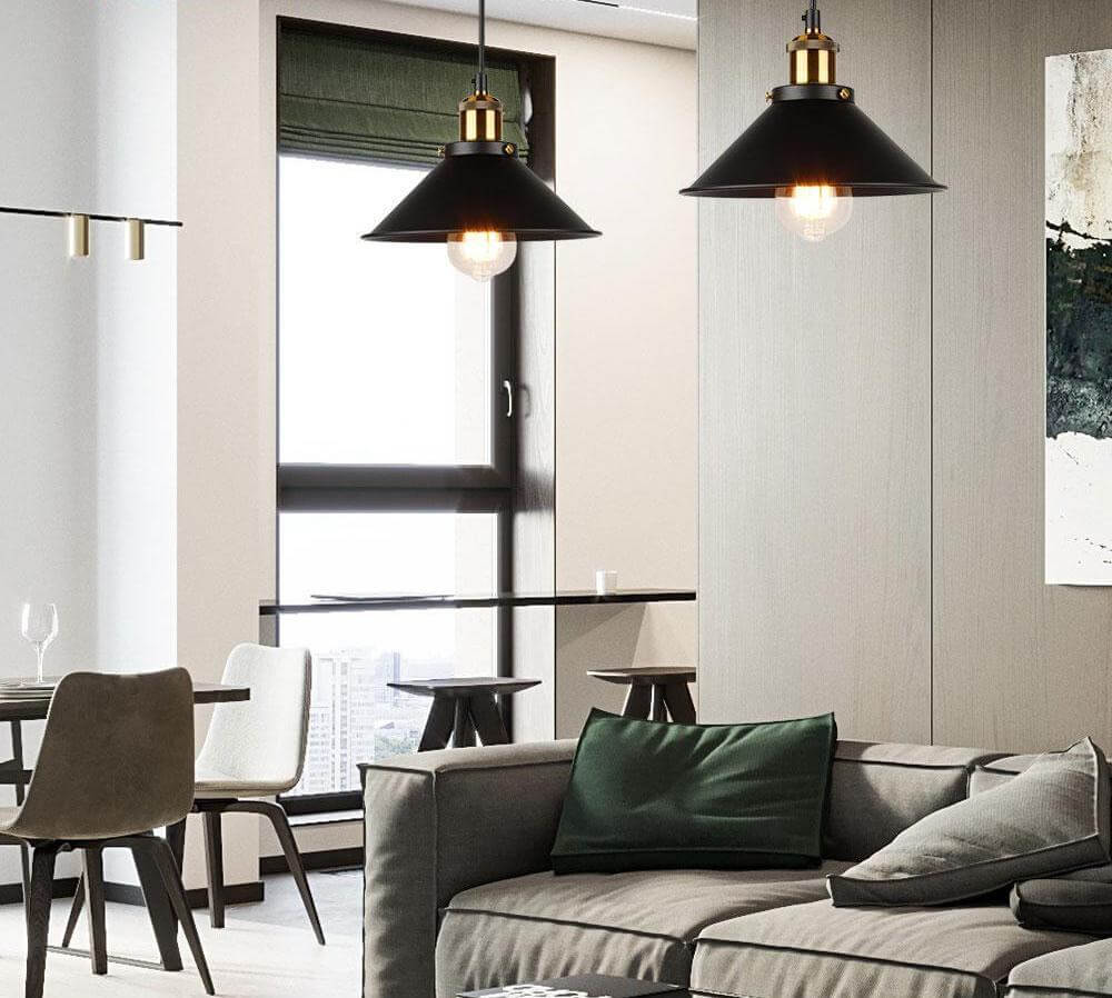 Rivelle Brass Cone Pendant Light