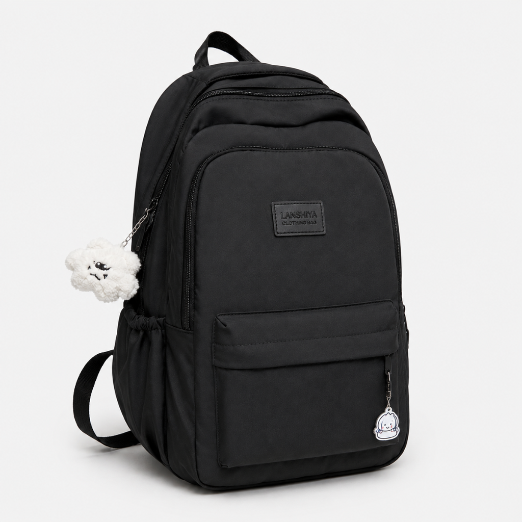Mochila de viaje grande de nylon — funda acolchada para portátil y bolsillos organizadores