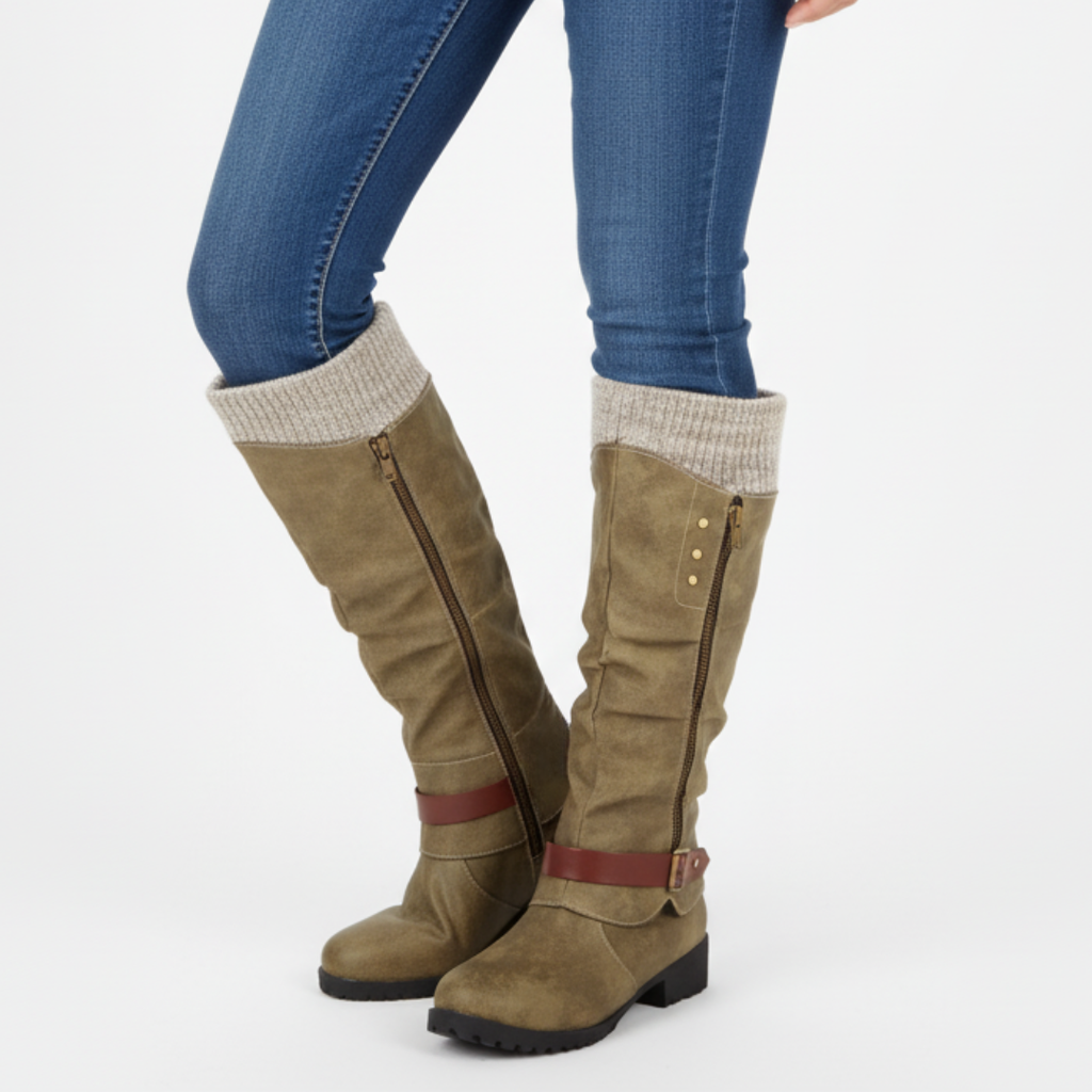 Botas de invierno aislantes de media caña — soporte para el arco, cremallera lateral y suela antideslizante
