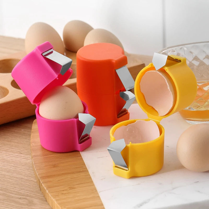 Handheld Egg Cracker with Separator — Stainless Steel Clip