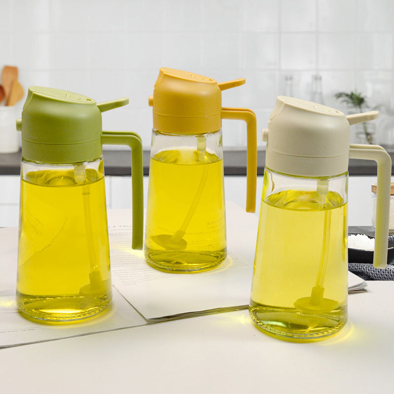 Skleněný rozprašovač oleje a nalévací láhev 16 oz — dvojí funkce, široké hrdlo