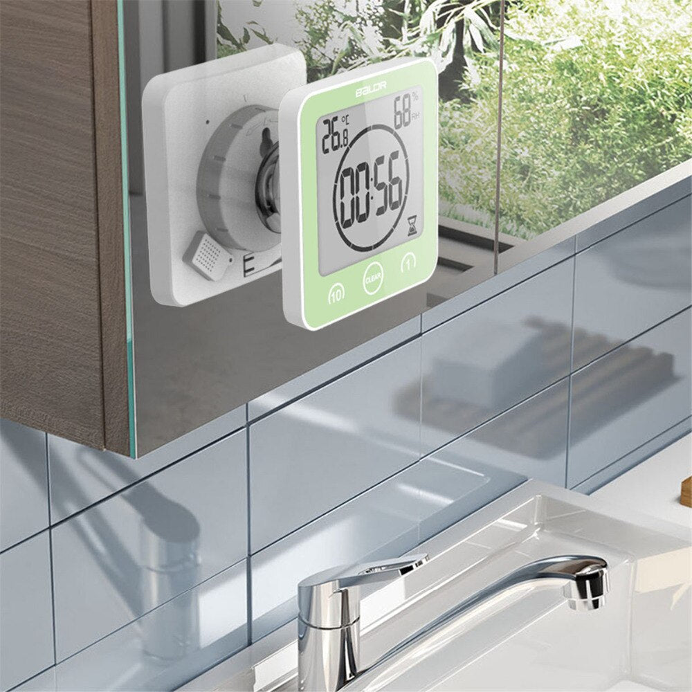 Reloj de ducha impermeable — temporizador de baño con pantalla grande