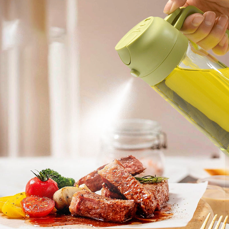 Skleněný rozprašovač oleje a nalévací láhev 16 oz — dvojí funkce, široké hrdlo