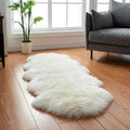 Plush Beige Faux Fur Runner 24 × 47 Inches — Sheepskin Style, Anti-Slip