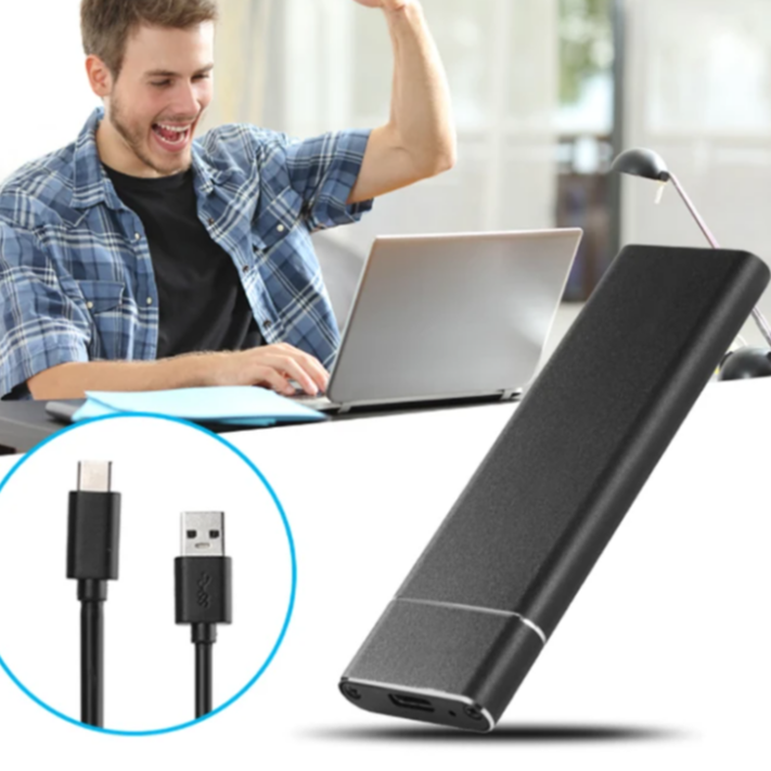 כונן SSD נייד מאלומיניום בנפח 1TB/2TB — כונן גיבוי USB-C במהירות 520 MB/s