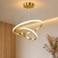 LED-Ring-Pendelleuchte, Kronleuchter und Deckenleuchte — Gold
