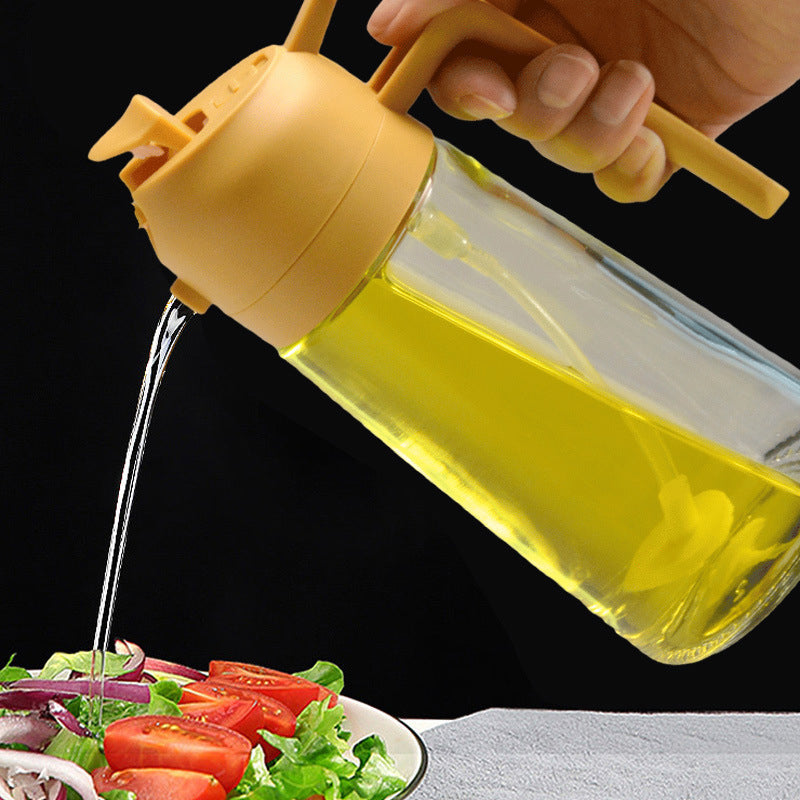Skleněný rozprašovač oleje a nalévací láhev 16 oz — dvojí funkce, široké hrdlo