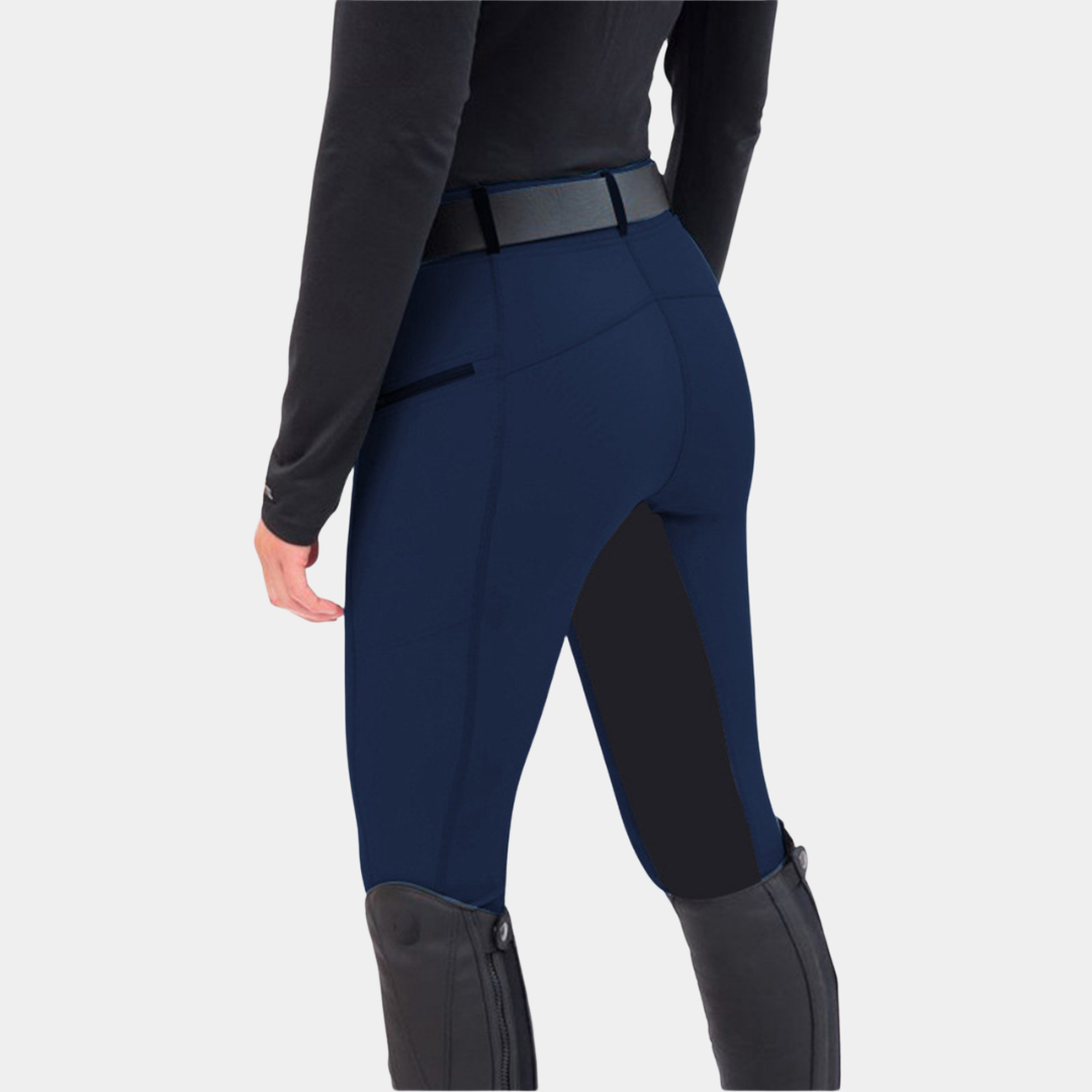 Women's Stretch Equestrian Pants — Contrast Panels, Zip Pockets