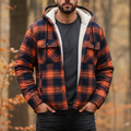 Men’s Hooded Flannel Shacket — Quilted Thermal Lining, Button-Up