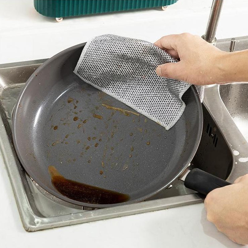 Sada nylonových síťovaných utěrek na nádobí - opakovaně použitelné drátěnky neškrábající povrch