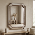Modern Vintage Wall Mirror — Segmented Panel Border