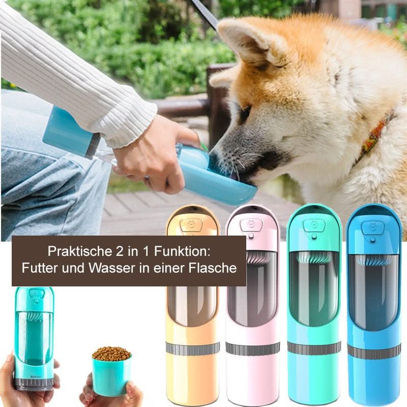 Gourde de voyage 2-en-1 pour animaux TrailMate — Gamelle intégrée pour nourriture et eau