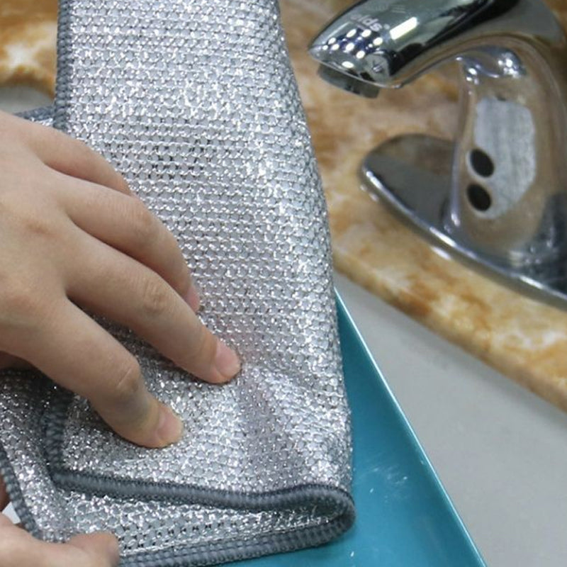 Sada nylonových síťovaných utěrek na nádobí - opakovaně použitelné drátěnky neškrábající povrch