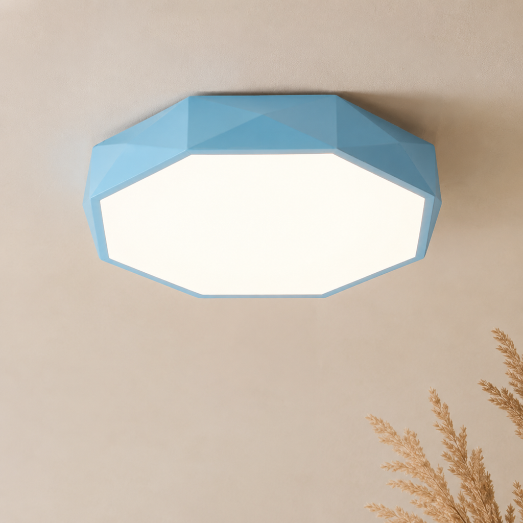 Šedé geometrické LED stropní svítidlo – přisazené provedení