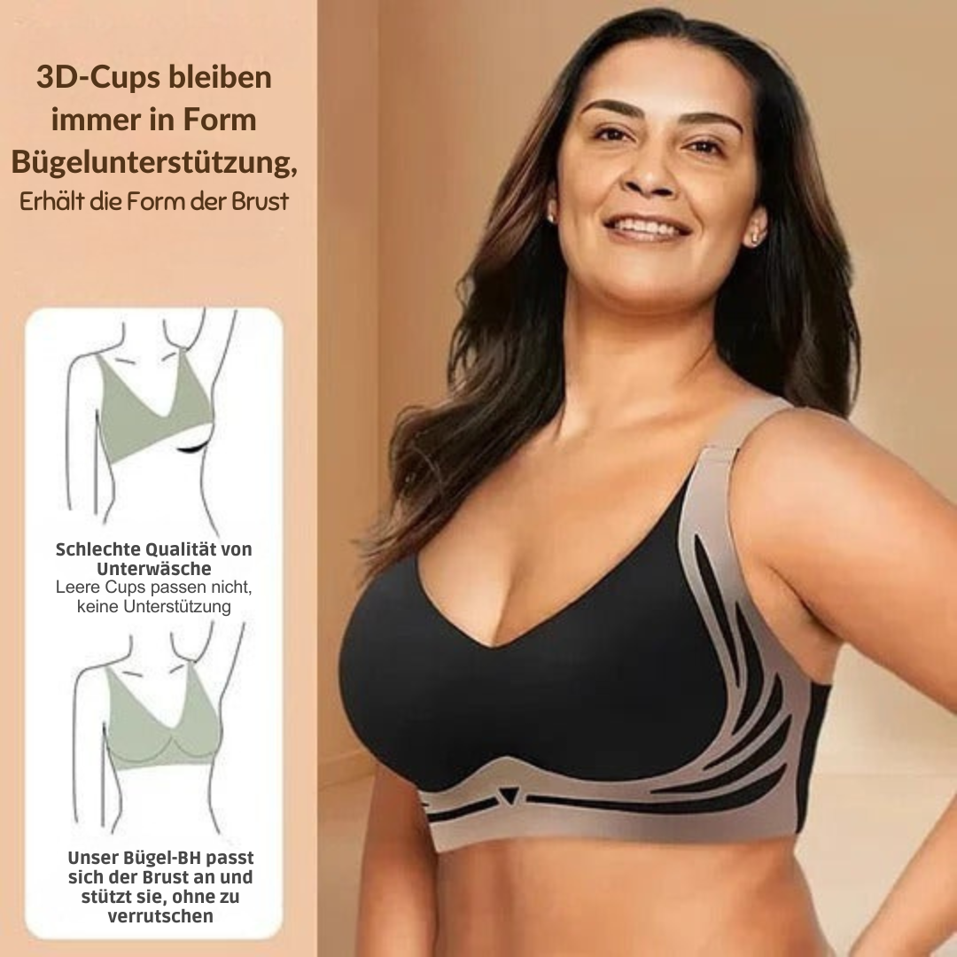 Reggiseno wireless con spalline larghe - sostegno senza ferretto e design a U sulla schiena che modella la figura, per una copertura completa | Thomler
