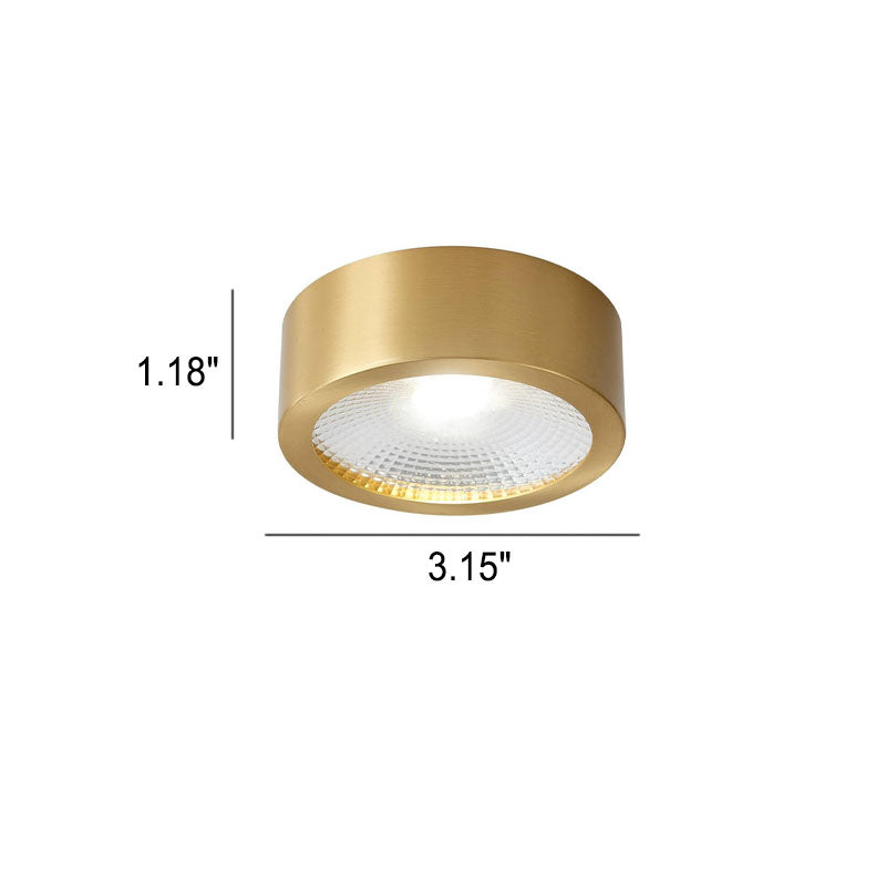 מנורת תקרה שקועה ועגולה עם LED, פרופיל נמוך במיוחד, 5 in, גימור נחושת