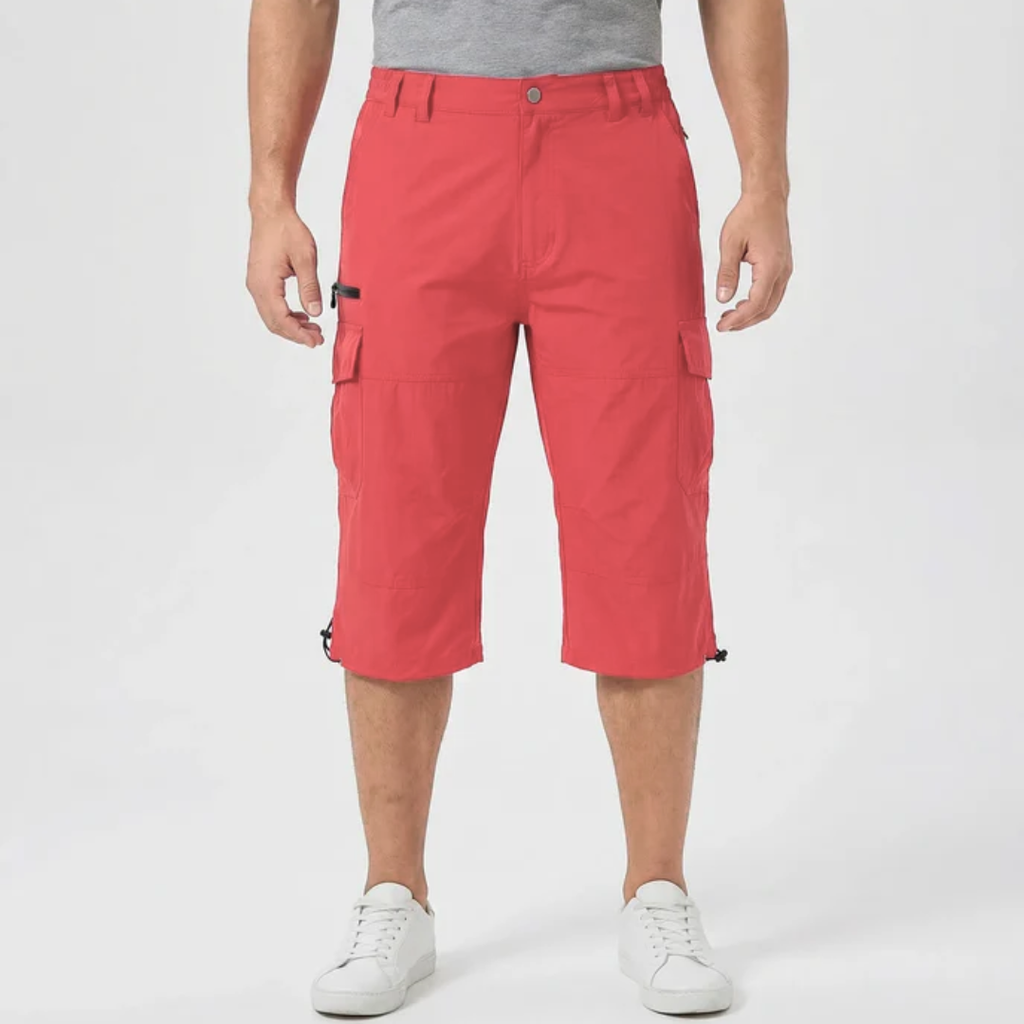 Men's Capri-Length Hiking Shorts — Multiple Cargo Pockets