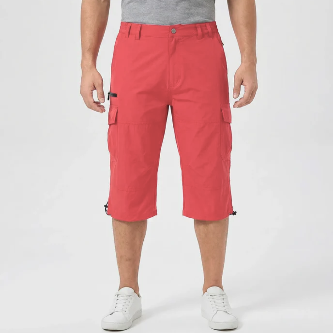Men's Capri-Length Hiking Shorts — Multiple Cargo Pockets