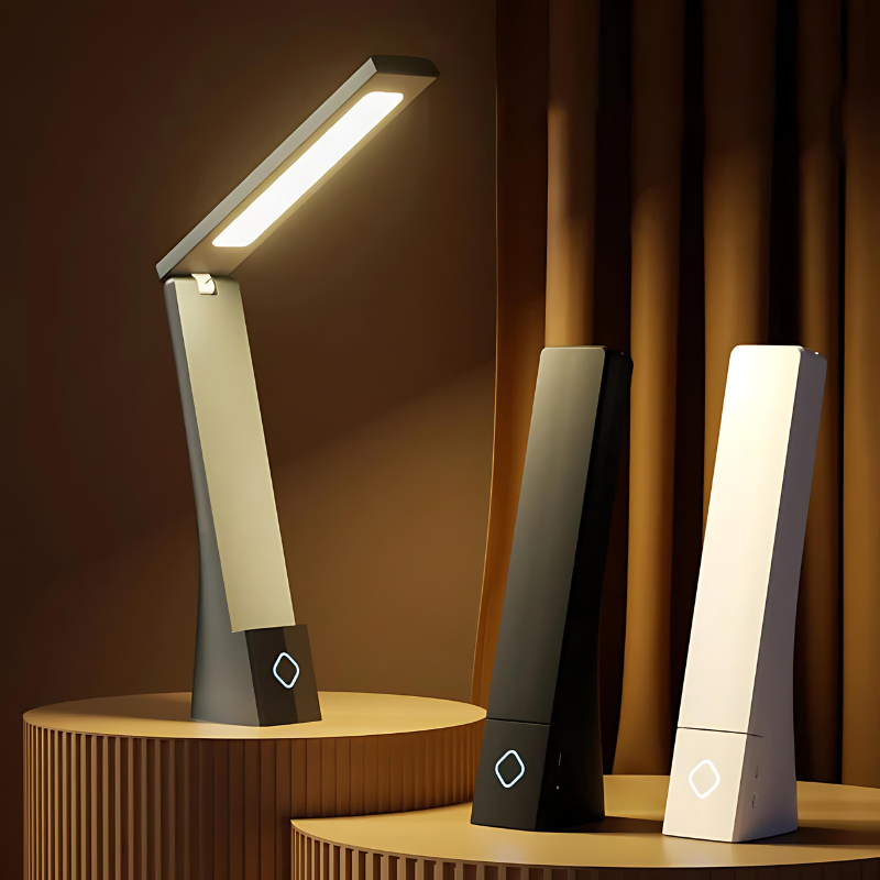 Adjustable 6W LED Desk Lamp — Aluminum, Touch Dimmer, Folding Arm