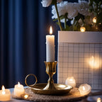 Eleganter goldener Metall-Kerzenständer - Euroselle